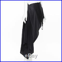 Vintage MARTIN MARGIELA black silk deconstructed side way slip dress skirt IT38