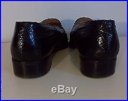 Vintage MAURI Men's ALLIGATOR SKIN, size 9 Black, slip- on dress shoe