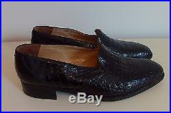 Vintage MAURI Men's ALLIGATOR SKIN, size 9 Black, slip- on dress shoe