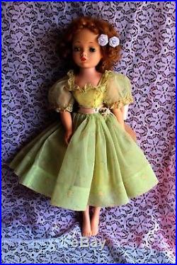 Vintage Madam Alexander Cissy Green Nylon dress and Slip 1957 OUTFIT # 2142 TAG