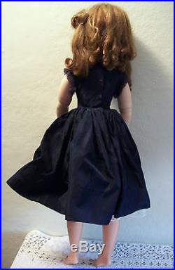 Vintage Madame Alexander Cissy Doll Red Hair 1957 Navy Cocktail Dress Slip #2141