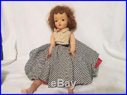 Vintage Madame Alexander Doll Cissy Black Check Dress Red Slip Nylons 19