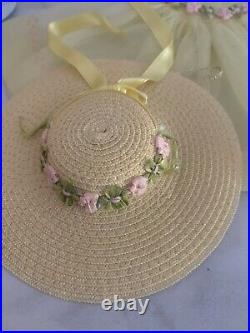 Vintage Madame Alexander, Lissy Tagged Organdy DRESS and HAT & Slip, Mint