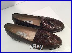 Vintage Men's Bally Brown Leather Slip on Loafer Dress Shoes Size 7.5 M