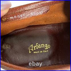 Vintage Mens Arfango Italian Leather Tassel Loafers 10 Brown Round Toe Slip Ons