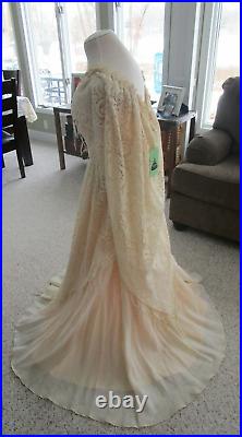 Vintage Mike Benet Cream Wedding DressSz 8Cottage CorePrairieSlipShawlBoho