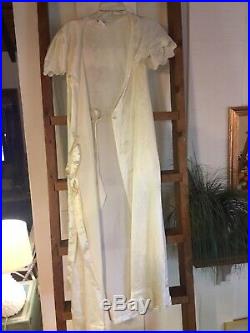 Vintage Miss Dior 2pc Gown Robe Sleep Slip Dress Sz Small S Euc Lace
