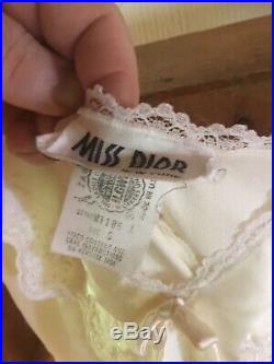 Vintage Miss Dior 2pc Gown Robe Sleep Slip Dress Sz Small S Euc Lace