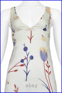 Vintage Miu Miu White Floral Printed Slip Dress Ss 1997