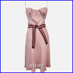 Vintage Moschino Cheap and Chic Pink Slip Dress Ruched Belted NWT Deadstock 1995
