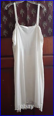 Vintage Movie Star Slip Dress 46 Bust Nylon Lace Cream Off White USA Made