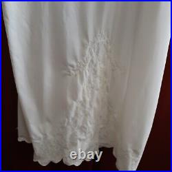 Vintage Movie Star Slip Dress 46 Bust Nylon Lace Cream Off White USA Made