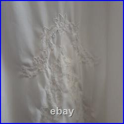 Vintage Movie Star Slip Dress 46 Bust Nylon Lace Cream Off White USA Made