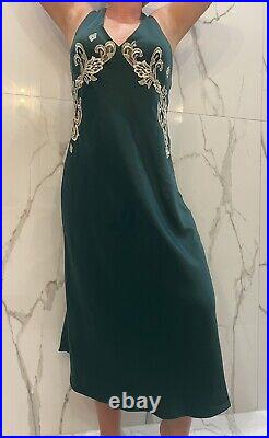 Vintage NATORI Worn Nightgown Slip Full Nylon Sz M Gown Sexy Lingerie Vtg Gown