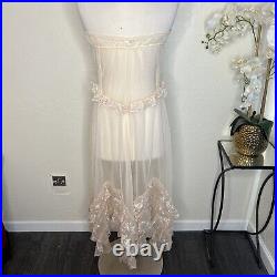 Vintage Negligee Andrea Kristoff for Escante Sheer Lingerie Large Cream