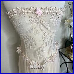 Vintage Negligee Andrea Kristoff for Escante Sheer Lingerie Large Cream