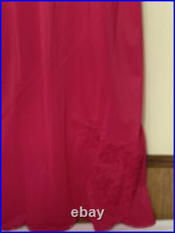 Vintage Nylon Full Slip Dress Floral Lace Vanity Fair 36 Rare Fuchsia