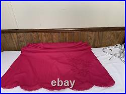 Vintage Nylon Full Slip Dress Floral Lace Vanity Fair 36 Rare Fuchsia