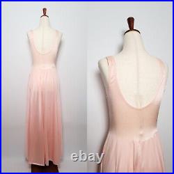 Vintage OLGA Pink Lace Stretch Top 92270 Lingerie Full Slip Dress Nightgown M