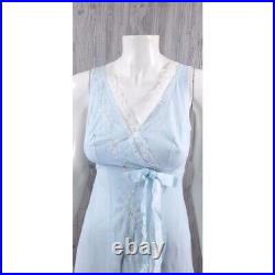 Vintage Old Hollywood Blue Peignoir Set Robe Nightgown Slip Dress Bridal 50s 60s
