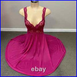 Vintage Olga Body Silk Womens Medium Slip Dress Pink Nylon Romantic Gown 9194