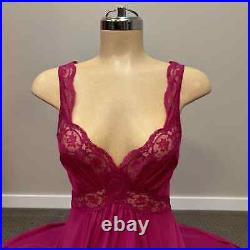 Vintage Olga Body Silk Womens Medium Slip Dress Pink Nylon Romantic Gown 9194