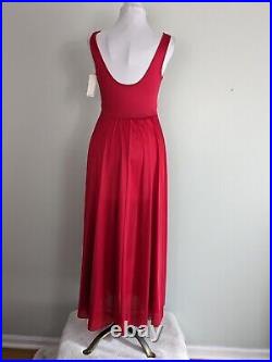 Vintage Olga Nightgown Slip Dress Robe Set Satin Lace Nylon Silky Red USA M