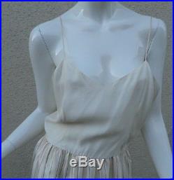 Vintage Oscar De La Renta Dress Slip Dress White, Cream & Blue Pin Stripped S M