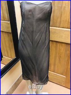 Vintage Oscar De La Rents Black Long Sleeve Lace Dress With Slip Sz 14