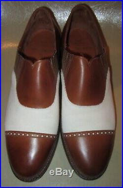 Vintage POLO Crockett & Jones Dress Slip-On Spectator Cap-Toe Shoes US 9 D