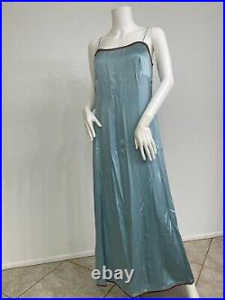 Vintage Philosophy Alberta Ferretti Maxi Silk Slip Dress W Trim Size 8