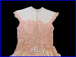 Vintage Pink Lace Dance Dress With Slip & Lace Gloves With Provenance c. 1950