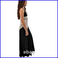 Vintage Prom Dress 8 NEW Designer Deadstock Nicole Miller Long Black Silk Lace