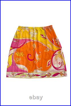 Vintage Pucci Ffr Pink And Orange Half Slip Skirt