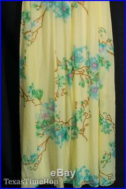 Vintage Pure Silk Chiffon Gown Dress 1960's Kawamura Slip Lining Maxi Empire XS