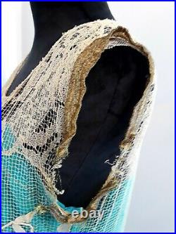 Vintage RARE 1919-22 Lace Net Metallic Evening Dress & Silk Slip