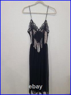 Vintage Ralph Montenero sheer Black Slip Dressing Gown small