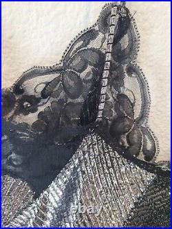 Vintage Ralph Montenero sheer Black Slip Dressing Gown small