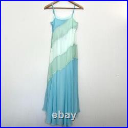 Vintage Rare Betsey Johnson Blue Beaded Slip Dress