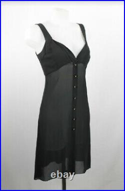 Vintage Rare Chanel Black Silk Dress Sexy Party 90s Size S