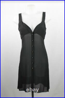 Vintage Rare Chanel Black Silk Dress Sexy Party 90s Size S