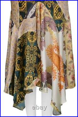Vintage Roberto Cavalli Gold Baroque Floral Silk Slip Dress