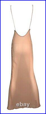 Vintage S/S 1997 Dolce & Gabbana Sheer Peachy Nude Silk Slip Maxi Dress 40