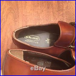 Vintage SHAW Handmade Dress Shoes Brown Leather Steel Shank Loafer Slip On Men 8