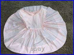 Vintage SHEER Pink Girls Party Dress Size 2/3T With Slip Full Circle Baby Doll