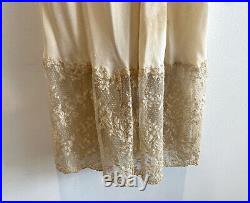 Vintage Saks Fifth Avenue Cream Lace and Silk Slip Dress Size Small NWT