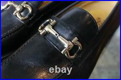Vintage Salvatore Ferragamo Leather Loafers Black Slip On Dress Shoes 46 / 13 US