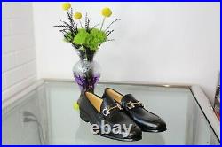 Vintage Salvatore Ferragamo Leather Loafers Black Slip On Dress Shoes 46 / 13 US