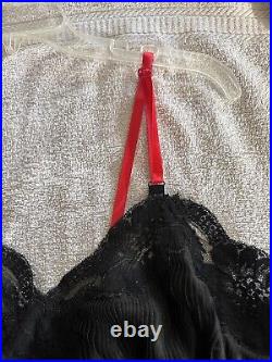 Vintage Satin Black Slip Dress Size 40
