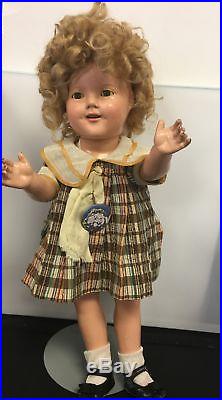 Vintage Shirley Temple Doll 1930's Composite Early Original Wig Dress Slip 18